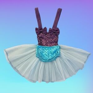 Baby Mermaid Tutu Romper Halloween / Birthday Party Costume Dress Headband RTS